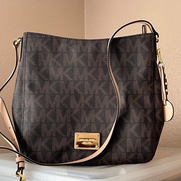 Michael Kors Jet Set Travel Messenger Crossbody ShoulderPurse - Brown - Vintage - Picture 1 of 10